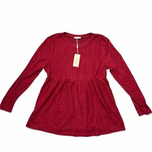 Elegant Red Long Sleeve Dress